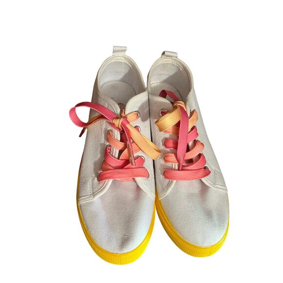 Canvas women’s sneakers with pink, yellow and orange trim size 9 - Picture 8 of 11
